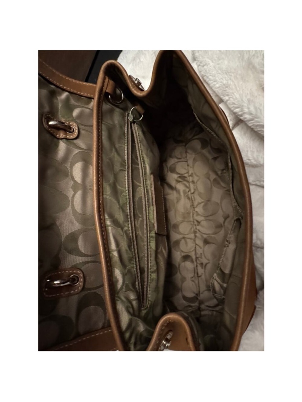 Coach SoHo Hampton Cognac Leather Shoulder Bag with Buckle Saddle Flap - Picture 9 of 14
